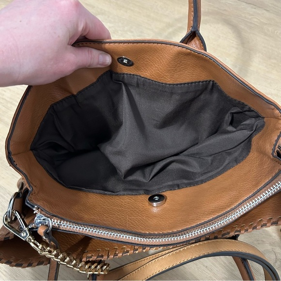 Franco Sarto Tan Brown Faux Leather Large Hobo Satchel Bag Purse - Picture 5 of 10